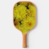 Geel chrysanthemum Blooms Floral Pickleball Paddle (Voorkant)