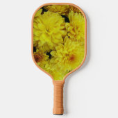 Geel chrysanthemum Blooms Floral Pickleball Paddle (Achterkant)