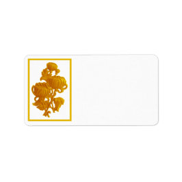 Geel chrysanthemum etiket