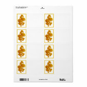 Geel chrysanthemum etiket (Full Sheet)