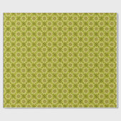 Geel Chrysanthemum Floral Abstract gepatterd Cadeaupapier (Vlak)