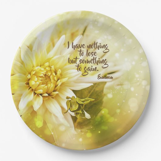 Geel Chrysanthemum Partij Papier Bord Gezegde (Voorkant)