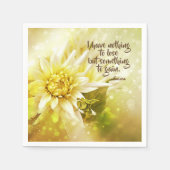 Geel Chrysanthemum Party Papier Servetten Gezegde (Voorkant)