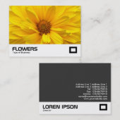 Geel chrysanthemum visitekaartje (Voorkant / Achterkant)