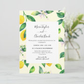 Geel Citroen Tuin Trouwuitnodiging Kaart (Staand voorkant)