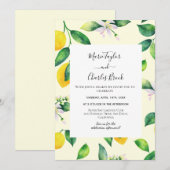 Geel Citroen Tuin Trouwuitnodiging Kaart (Voorkant / Achterkant)