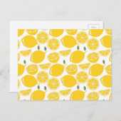 Geel citroenpatroon briefkaart (Voorkant / Achterkant)
