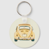 Geel Classic  Buggy Bug Car Gepersonaliseerd Sleutelhanger (Achterkant)