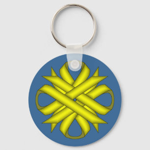 Geel Clover Ribbon door Kenneth Yoncich Sleutelhanger