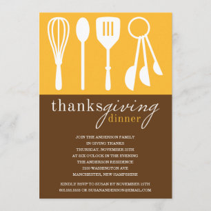 GEEL COOKING   THANKSGIVING DINNER INVITE KAART