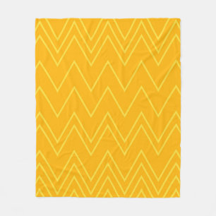 Geel, cool, trendy, modern, stedelijk zigzagpatroo fleece deken