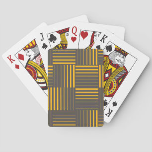 Geel, cool, uniek, trendy, moderne lijnen pokerkaarten