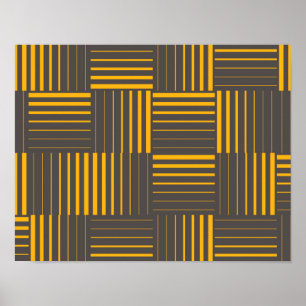 Geel, cool, uniek, trendy, moderne lijnen poster