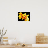 Geel Cymbidium Orchid Poster (Keuken)