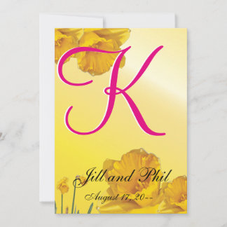 Geel Daffodil 3d Monogram Kaart
