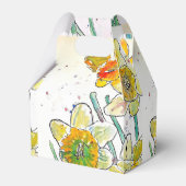 Geel Daffodil bloem Waterverf Verjaardag Bedankdoosjes (Achterkant)