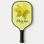 Geel Daffodil Bloom Script Naam Pickleball Paddle (Achterkant)