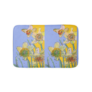 Geel Daffodil daffodil bloemflorale Bath Mat