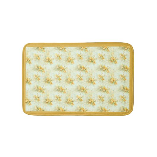  geel Daffodil Floral Badmat (Voorkant)