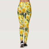 Geel Daffodil Floral Leggings (Achterkant)