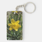 Geel Daffodil Plant Sleutelhanger (achterkant)