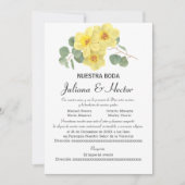 GEEL DAFFODIL WATERVERF WEDDING INVITATIE KAART (Voorkant)