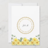 GEEL DAFFODIL WATERVERF WEDDING INVITATIE KAART (Achterkant)