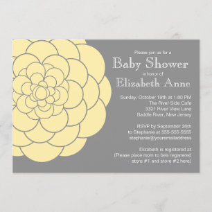 Geel Dahlia Bloom Floral neutraal Baby shower Kaart