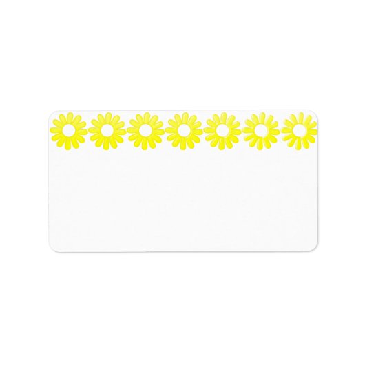 Geel Daisy Adreslabel Etiket (Voorkant)