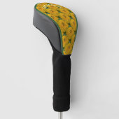 Geel Daisy Bloem Patroon Gepersonaliseerd Golfheadcover (Schuin)