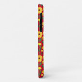 geel daisy-ontwerp op rood Case-Mate iPhone case (Achterkant/links)