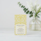 Geel Damask Appointment Visitekaartje Afsprakenkaartje (Staand voorkant)