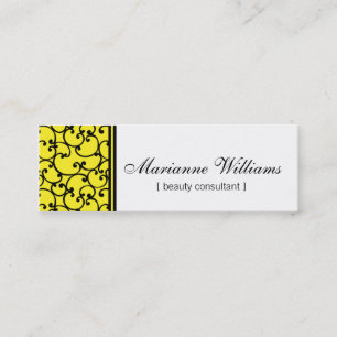 Geel Damask Beauty Micro Mini Visitekaartjes