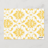 Geel Damask Grijs Trouwtafel Nummer Kaarten (Achterkant)