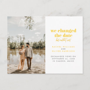 Geel dat we de datum veranderden, maar kon niet wa aankondigingskaart