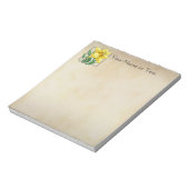 Geel deaffodil gepersonaliseerd monogram notitieblok (Gedraaid)