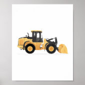 Geel decor voor bouwvoertuig met voorlader poster (Voorkant)
