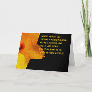 Geel deffodil; William Wordsworth Poem Note Card Kaart