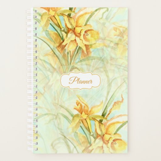 Geel deffodils  Floral Pattern Planner (Voorkant)