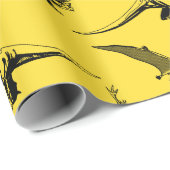 Geel deinosauriwitpapier cadeaupapier (Rol Hoek)