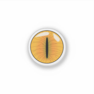 Geel demonisch kattenoog sticker