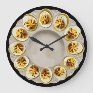 Geel Deviled Eggs Dish Keuken Decor Grote Klok