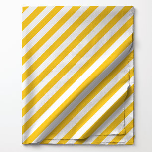 Geel Diagonaal Strepenpatroon Stof
