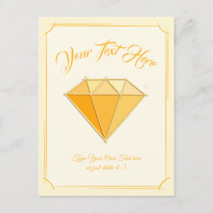 Geel diamanten edelsteen sieraden. 50 Gouden Huwel Briefkaart