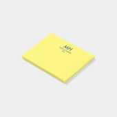 Geel & Diepblauw Minimal Clean Initialen Post-it® Notes (Schuin)