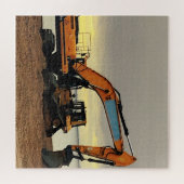 Geel Digger & Tractor Moving Shingle 676-stuk Legpuzzel (Horizontaal)