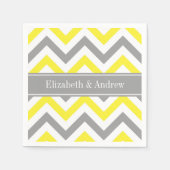 Geel Dk Gray White LG Chevron Gray Name Monogram Servetten (Voorkant)