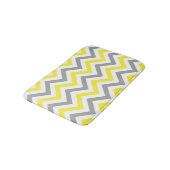 Geel, Dk Grey Wht Large Chevron ZigZag Pattern Badmat (Gekanteld)