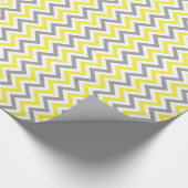 Geel, Dk Grey Wht Large Chevron ZigZag Pattern Cadeaupapier (Hoek)