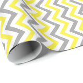 Geel, Dk Grey Wht Large Chevron ZigZag Pattern Cadeaupapier (Rol Hoek)